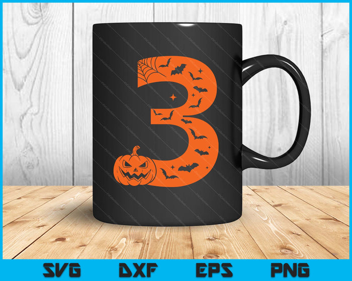 Funny 3 Three Meme Birthday Halloween Costume SVG PNG Digital Printable Files