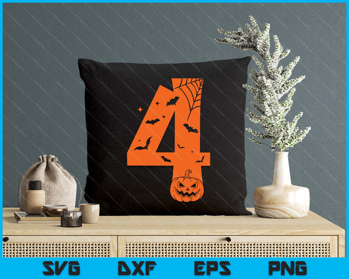 Funny 4 Four Meme Birthday Halloween Costume SVG PNG Digital Printable Files