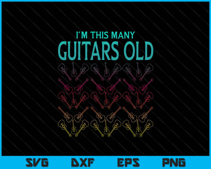 Funny 50 Year Guitar Player Musician 50th Birthday SVG PNG Digital Printable Files