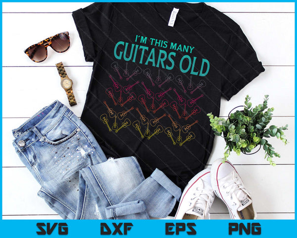 Funny 50 Year Guitar Player Musician 50th Birthday SVG PNG Digital Printable Files