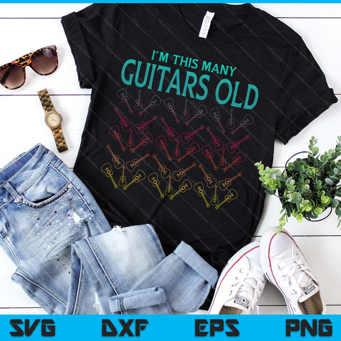 Funny 50 Year Guitar Player Musician 50th Birthday SVG PNG Digital Printable Files