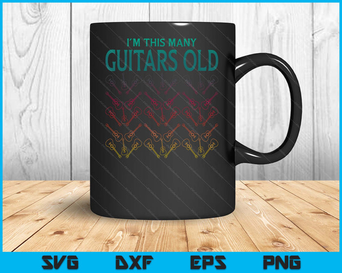 Funny 50 Year Guitar Player Musician 50th Birthday SVG PNG Digital Printable Files