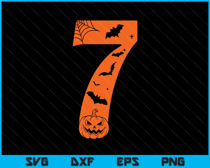 Funny 7 Birthday Halloween Costume SVG PNG Digital Printable Files