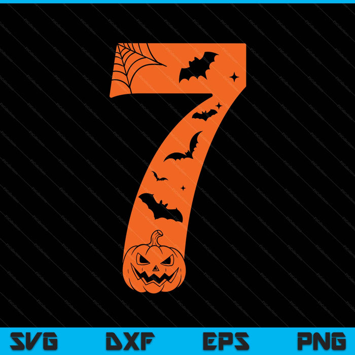 Funny 7 Birthday Halloween Costume SVG PNG Digital Printable Files