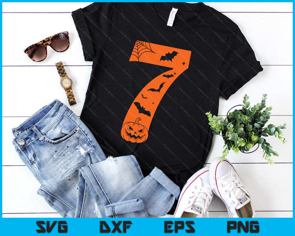 Funny 7 Birthday Halloween Costume SVG PNG Digital Printable Files