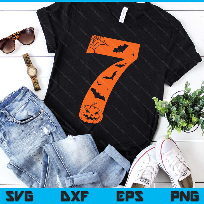Funny 7 Birthday Halloween Costume SVG PNG Digital Printable Files