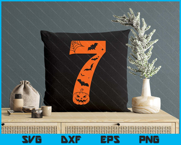 Funny 7 Birthday Halloween Costume SVG PNG Digital Printable Files