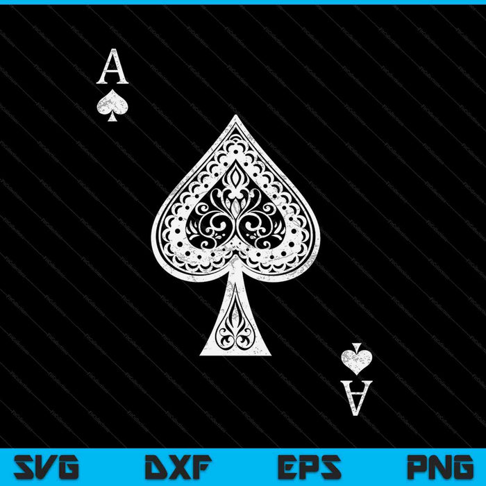 Funny Ace of Spades Texas Hold'em Poker Playing Card SVG PNG Cutting Printable Files