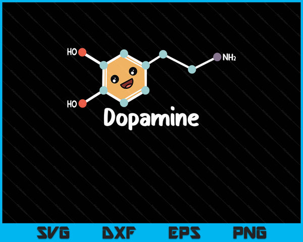 ADHD cute dopamine chemical structure neurodiverse SVG cut file