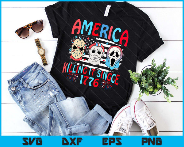 Funny America Killing IT Since 1776 Horror 4th Of July USA SVG PNG Digital Printable Files