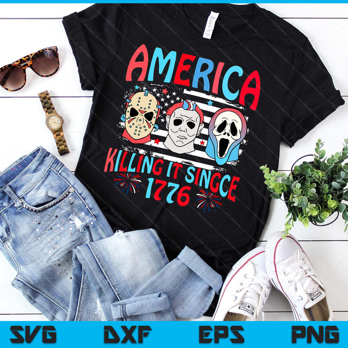 Funny America Killing IT Since 1776 Horror 4th Of July USA SVG PNG Digital Printable Files