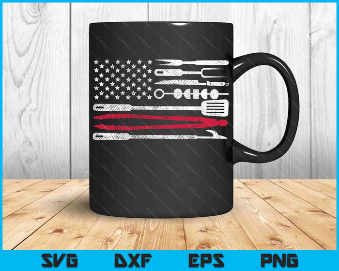 Amerikaanse vlag grillgereedschap BBQ Grill Barbecue Tool SVG PNG digitale snijbestanden