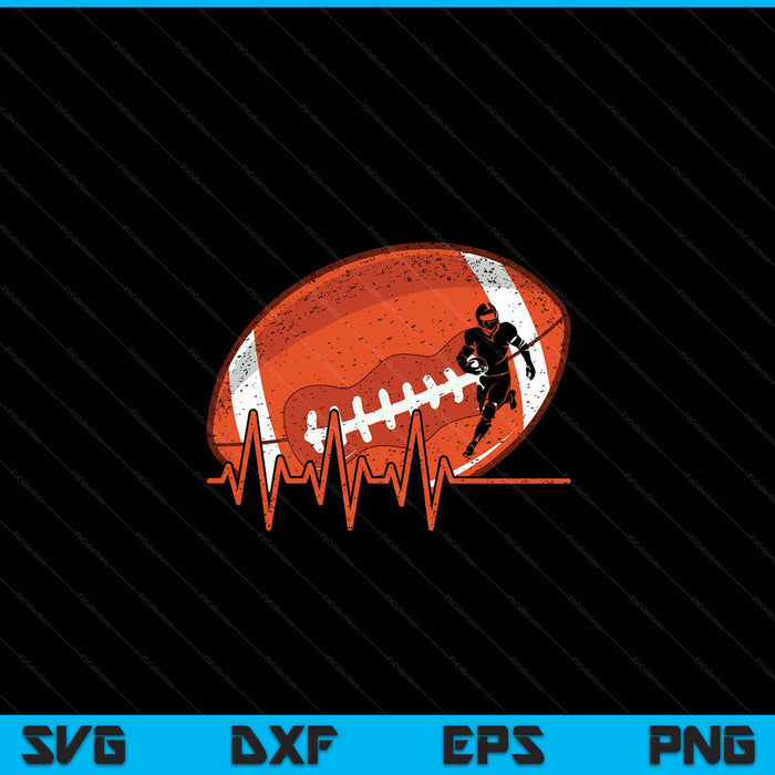 Funny American Football Heartbeat American Football Player SVG PNG Digital Cutting Files