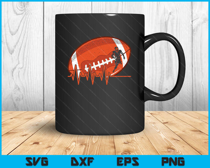 Funny American Football Heartbeat American Football Player SVG PNG Digital Cutting Files