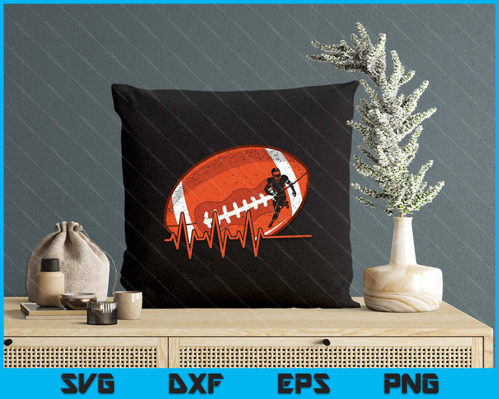 Funny American Football Heartbeat American Football Player SVG PNG Digital Cutting Files