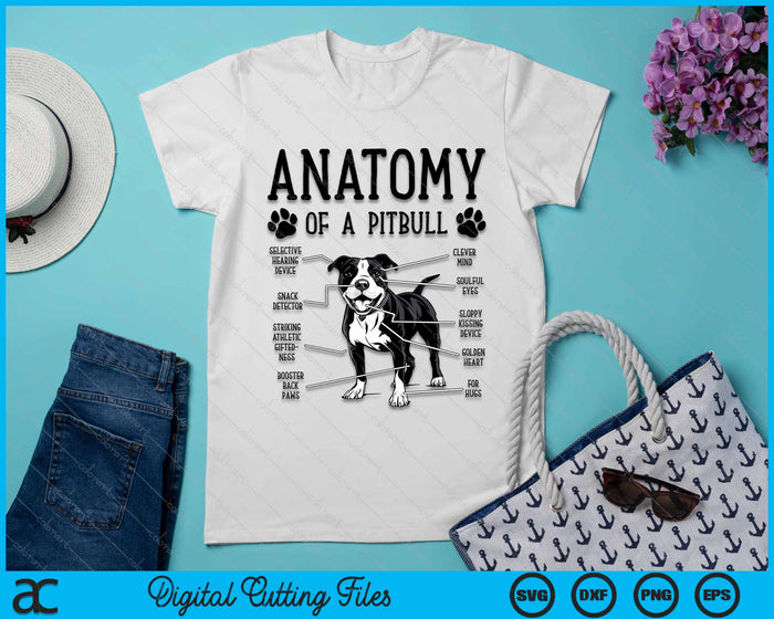 Funny Anatomy Pitbull Dog Cute Pittie Lover Pit Bull Owner SVG PNG Digital Cutting File