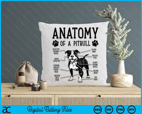 Funny Anatomy Pitbull Dog Cute Pittie Lover Pit Bull Owner SVG PNG Digital Cutting File