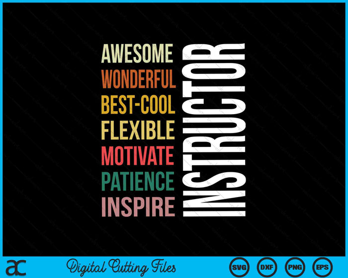 Funny Awesome Wonderful Best Cool Instructor Pilot SVG PNG Digital Cutting Files