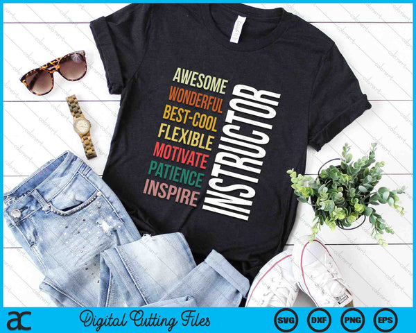 Funny Awesome Wonderful Best Cool Instructor Pilot SVG PNG Digital Cutting Files