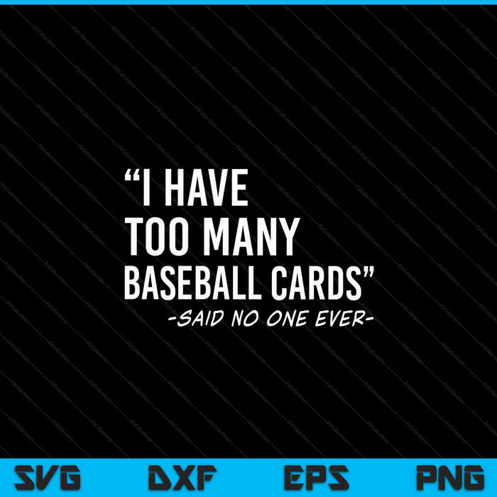 Baseball cards collector SVG cut file