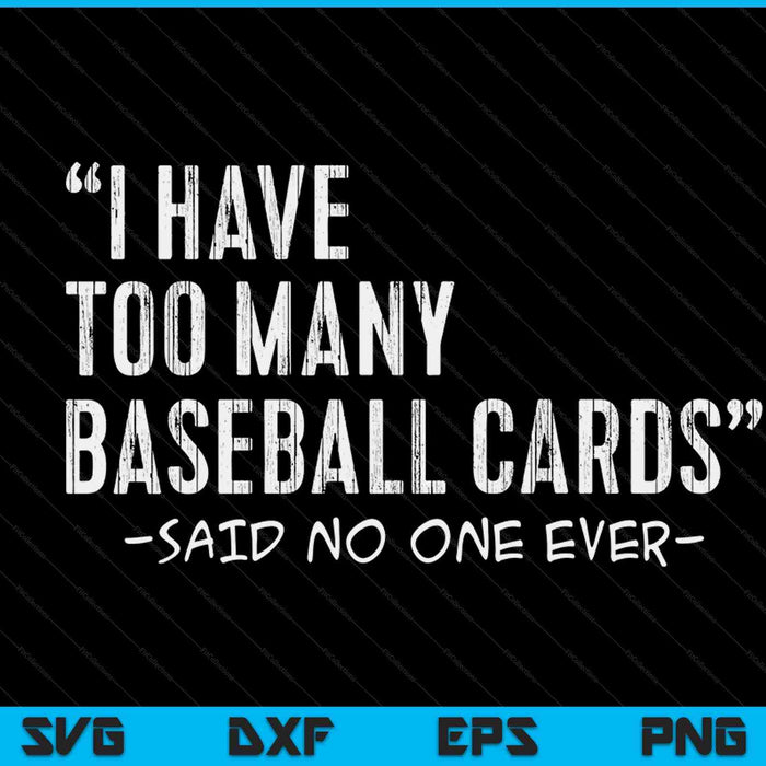 Baseball cards collector SVG cut file