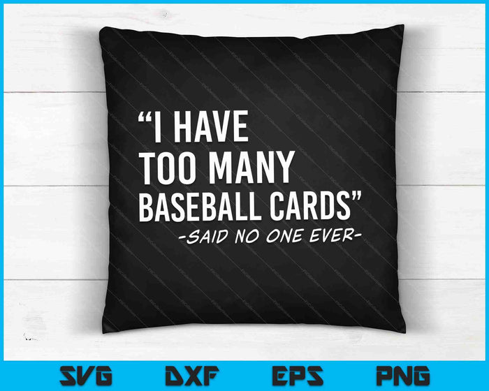 Funny Baseball Cards Collector Gift SVG PNG Digital Cutting Files