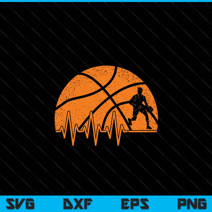 Funny Basketball Heartbeat Basketball Player SVG PNG Digital Cutting Files