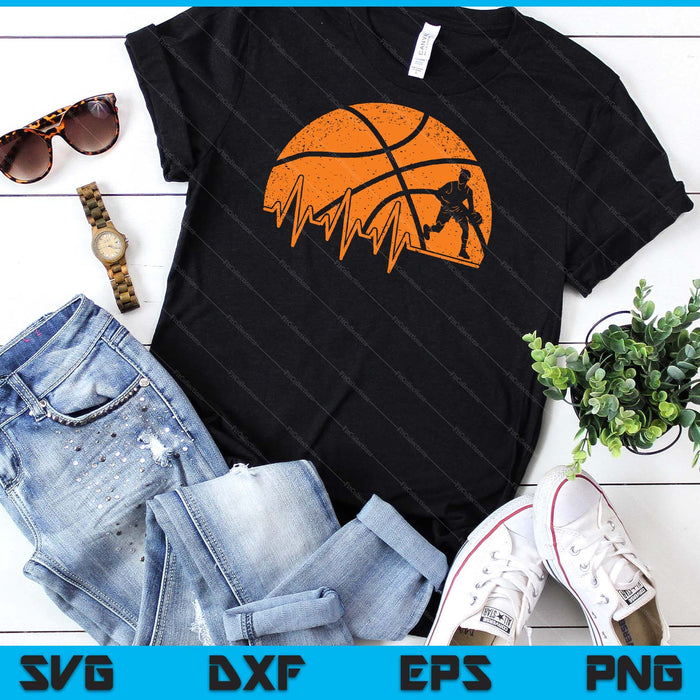 Funny Basketball Heartbeat Basketball Player SVG PNG Digital Cutting Files