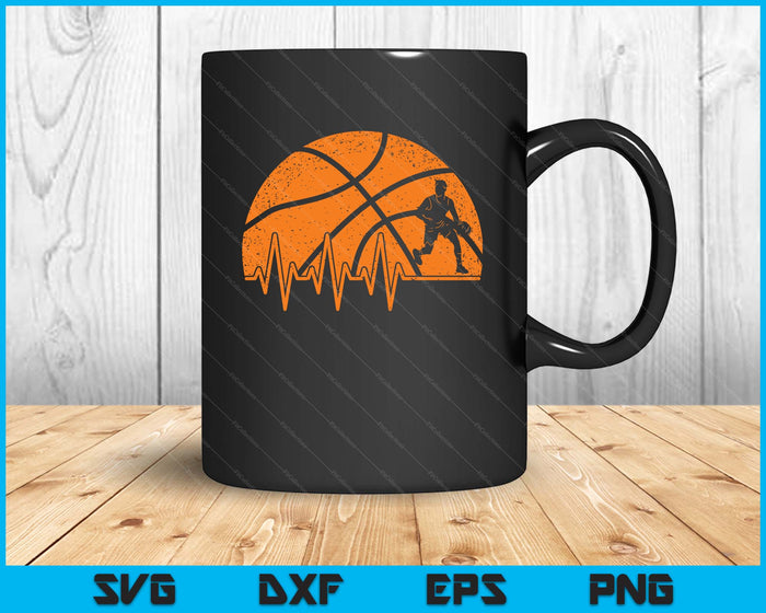 Funny Basketball Heartbeat Basketball Player SVG PNG Digital Cutting Files