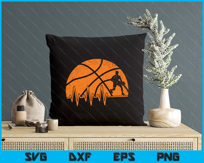 Funny Basketball Heartbeat Basketball Player SVG PNG Digital Cutting Files