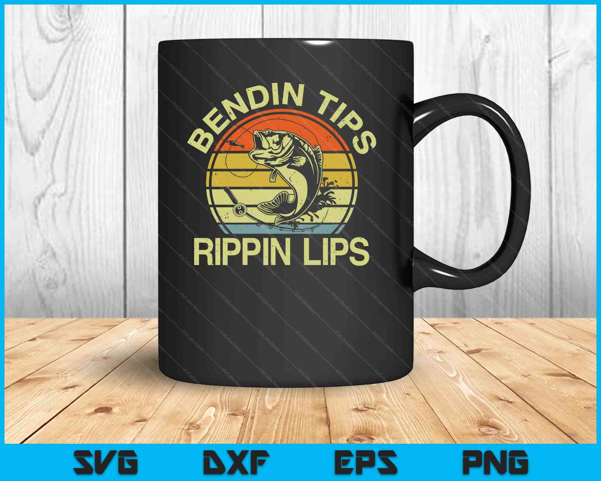 Fish Dad Bending Tips Rippin Lips Fishing SVG PNG Cutting Files ...