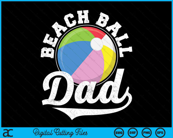 Grappige strandbal papa strandbal sport SVG PNG digitale snijbestanden