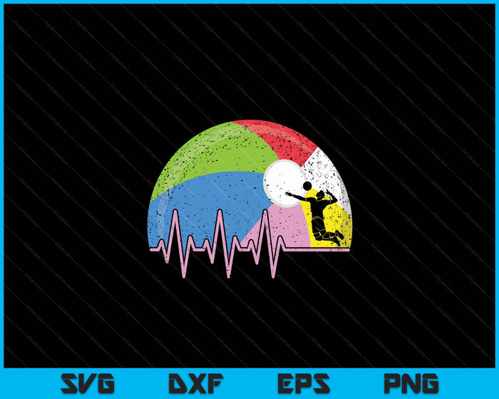 Funny Beach Ball Heartbeat Beach Ball Player SVG PNG Digital Cutting Files