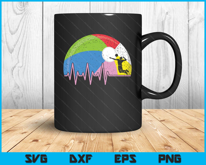 Funny Beach Ball Heartbeat Beach Ball Player SVG PNG Digital Cutting Files