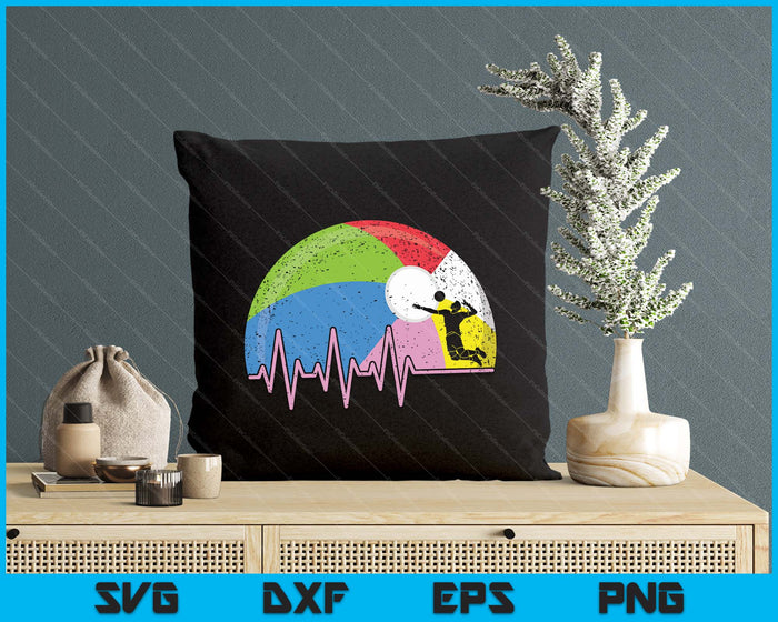 Funny Beach Ball Heartbeat Beach Ball Player SVG PNG Digital Cutting Files