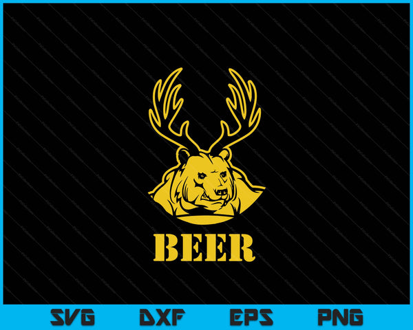 Bear Plus Deer Equals Beer Deer Hunting Usa Hunter SVG PNG Digital Cutting Files