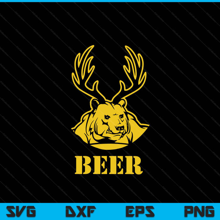 Bear Plus Herten is gelijk aan bierherten jagen Usa Hunter SVG PNG digitale snijbestanden 
