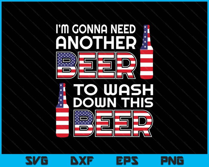 Funny Beer Drinking Usa Flag 4th Of July SVG PNG Digital Printable Files