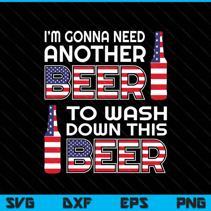 Beer drinking USA flag 4th of July SVG cut file