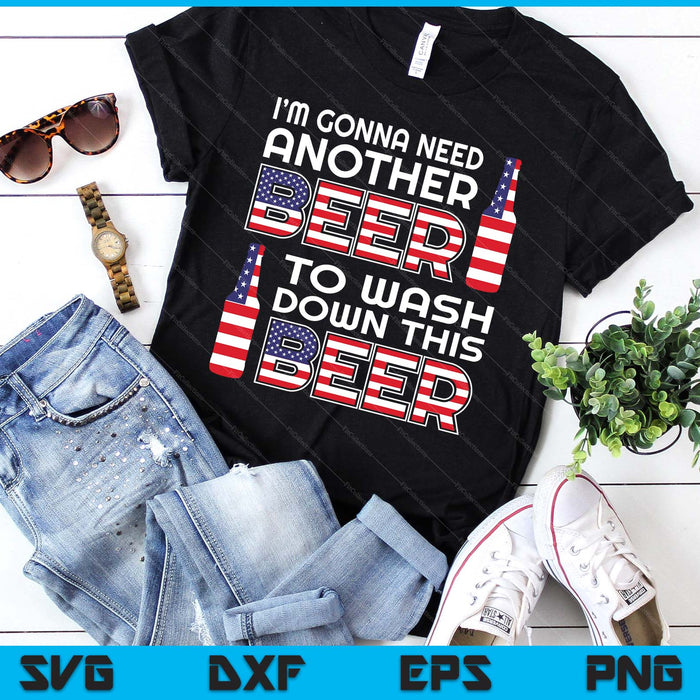 Funny Beer Drinking Usa Flag 4th Of July SVG PNG Digital Printable Files