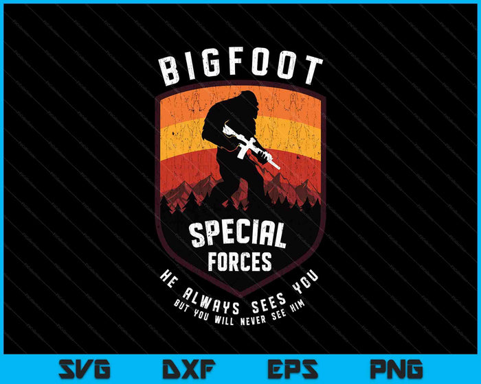 Funny Bigfoot Tactical Special Forces Gift For Military SVG PNG Digital Printable Files