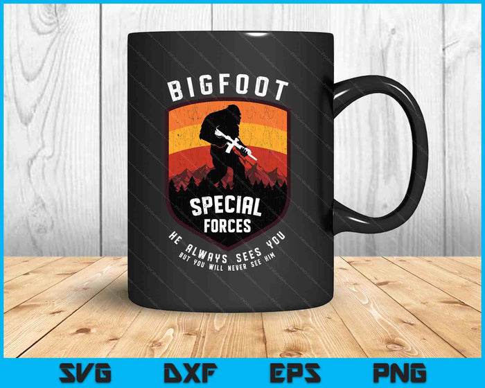 Funny Bigfoot Tactical Special Forces Gift For Military SVG PNG Digital Printable Files
