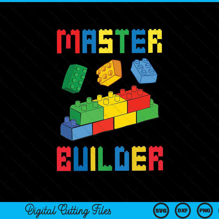 Bloques divertidos construyendo Master Builder SVG PNG archivos de corte digital