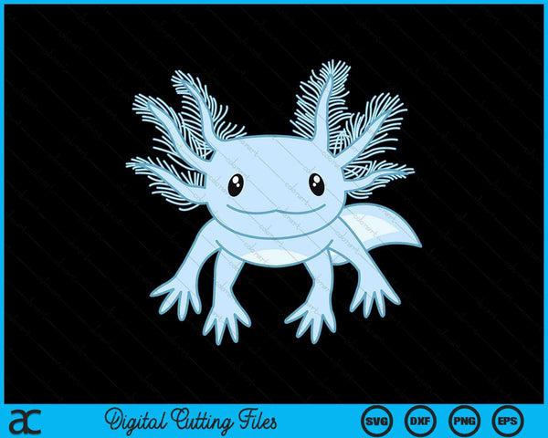 Divertido azul Kawaii Axolotl Anime SVG PNG Archivos de corte digital