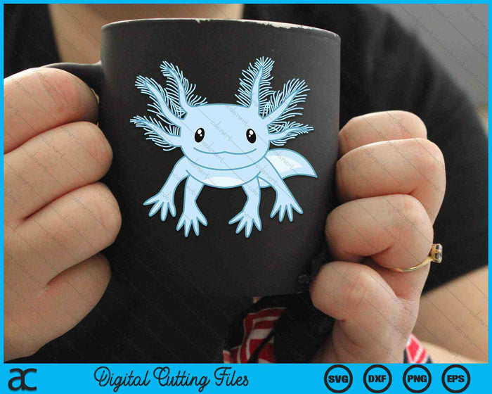 Grappige blauwe Kawaii Axolotl Anime SVG PNG digitale snijbestanden