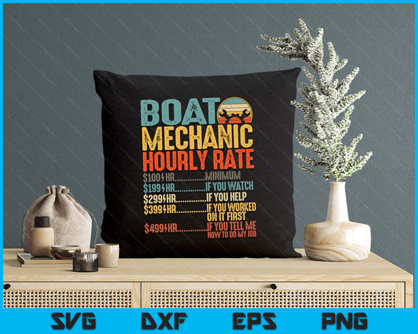 Funny Boat Mechanic Hourly Rate Mechanics Boat Mechanic SVG PNG Digital Printable Files