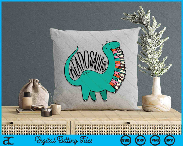 Funny Book Readosaurus Dinosaur Books Library Reading Lovers SVG PNG Digital Cutting File