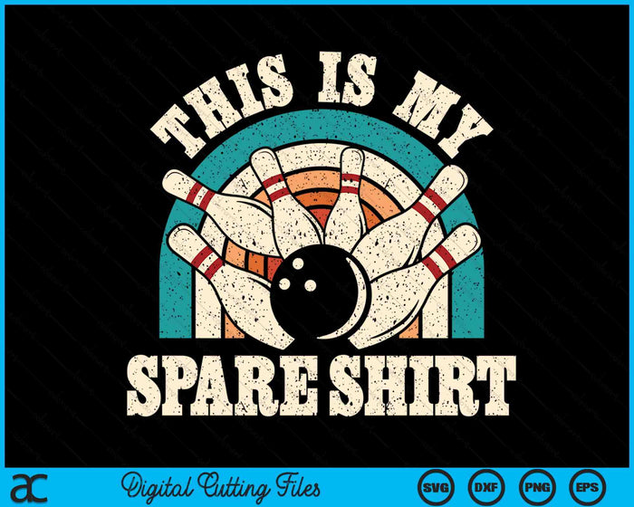 Funny Bowling Bowler Retro This Is My Spare SVG PNG Digital Printable Files