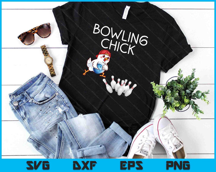 Bowling Gift Women Cute Bowling Chick Sports Athlete SVG PNG Cutting Printable Files