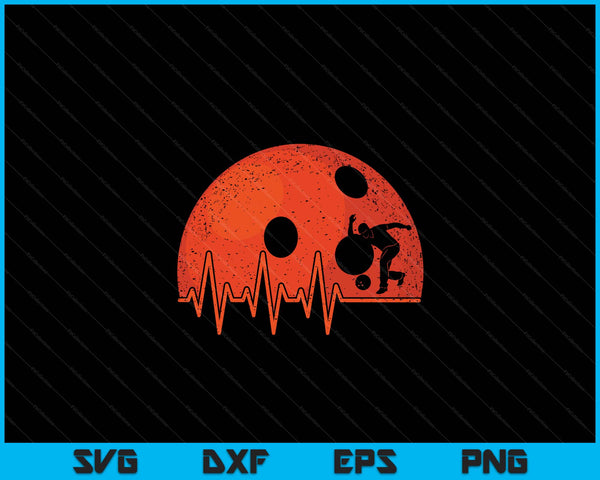 Funny Bowling Heartbeat Bowling Player SVG PNG Digital Cutting Files